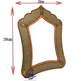 تصویر آینه مستطیل موقر خاتم کاری 