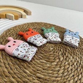 تصویر لثه گیر دستکشی نوزاد مدل 76114 طرح خرگوش 