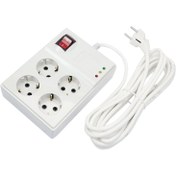 تصویر محافظ ولتاژ پارت الکتریک مدل PE773 با کابل ۵ متری و ۴ خروجی ارت دار 