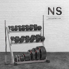 تصویر رک دمبل و صفحه Dumbbell rack and plate NS 6001 