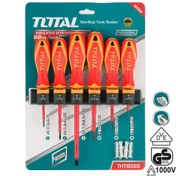 تصویر پیچ گوشتی 6 عددی عایق برق 1000ولت اصلی توتال مدل THTIS566 Electrical insulation screwdriver