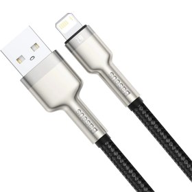 تصویر کابل تبدیل USB به لایتنینگ باسئوس 25 سانتی متر 2.4A مدل Baseus Metal Cable CALJK-01 