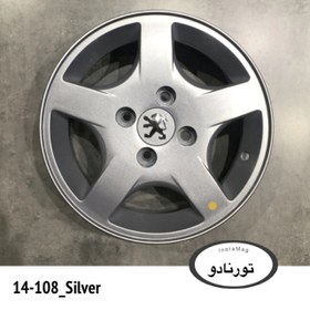 تصویر رینگ اسپرت سایز 14 کد ترنادو نقره ای نیریز ( پژو 206،پژو207،رانا ) Wheel 14 Inch tornado neyriz