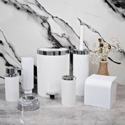 تصویر ست پنج پارچه ایکیا سفید کروم بتیس 