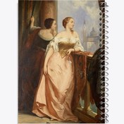 تصویر دفتر نت موسیقی 100 برگ خندالو طرح نقاشی دو خانم در بالکن در پس زمینه ونیز اثر ادوارد هامان 