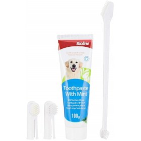 تصویر کیت مراقبت از دهان و دندان سگ بایولاین طعم گوشت Bioline Dental Oral Care Kit