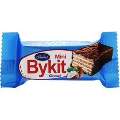 تصویر ویفر با روکش شکلات و کرم نارگیل بایکیت BYKIT مینی وزن 11 گرم 