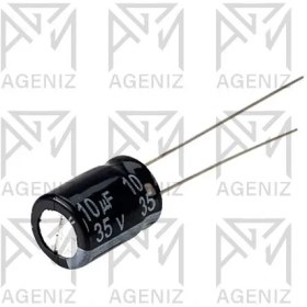 تصویر CAP 10UF 35V GREEN خازن الکترولیت دیپ CAP 10UF 35V GREEN