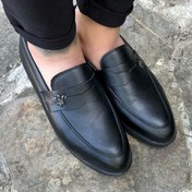 تصویر کفش کالج مردانه مشکی کد 23688 چرم مصنوعی 