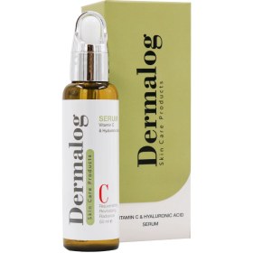 تصویر سرم روشن کننده درمالوگ حجم ۵۰ میلی لیتر ویتامین سی و هیالورونیک اسید 