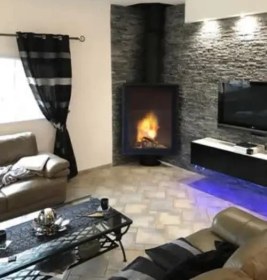 تصویر شومینه دیواری کنج 2 