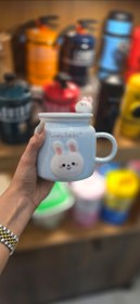 تصویر ماگ آبی خرگوشی Blue rabbit mug