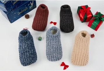 تصویر پاپوش مردانه بافت داخل پشمی کف ترمز دار اورجینال خارجی - 39تا45 / طوسی 