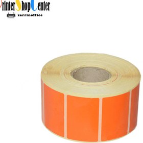 تصویر لیبل (برچسب) پی وی سی تک ردیفه نارنجی PVC Label 34×۵۱ 