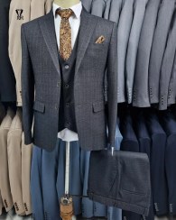 تصویر کت و شلوار دو پی اس سایز XL ذغالی 