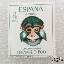 تصویر تمبر قدیمی و زیبای خارجی.اسپانیا.میمون (۹۹)۵ 