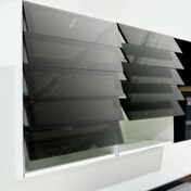 تصویر ست کامل درب کرکره ای شیشه ای مکانیزم برقی REHAU سایز ۹۰ در ۷۸ 