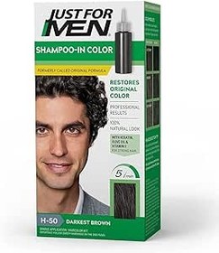 تصویر فقط برای مردان شامپو H-50-در رنگ مو، تیره ترین قهوه ای - ارسال 20 روز کاری ا Just For Men H-50 Shampoo-In Hair Color, Darkest Brown Just For Men H-50 Shampoo-In Hair Color, Darkest Brown