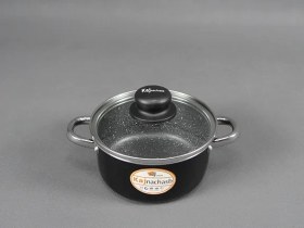 تصویر قابلمه گرانیت درب پیرکس کاج تفلون سایز 20 Kaj Teflon Granita Pot_Size 20