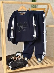 تصویر بلوز شلوار دخترانه پاپیون سایز ۵۵ ۶۰ ۶۵ - سایز 