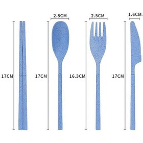 تصویر ست قاشق چنگال و چاپستیک گیاهی vingo ا Vingo fork and chopsticks set Vingo fork and chopsticks set