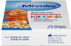 تصویر چسب زخم کودک ۲۰ عددی, Mivolis Pflasterstrips für Kinder, 20 St 