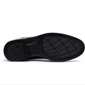 تصویر کفش چرم مجلسی مردانه کارا مدل تارا زیره بی بند تزریق کفی طبی چرم طبیعی 