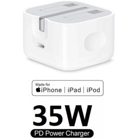 تصویر شارژر اپل ۳۵ وات سه پین 