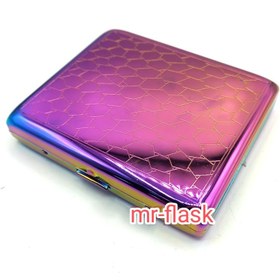 تصویر جاسیگاری استیل هفت رنگ لانه زنبوری 