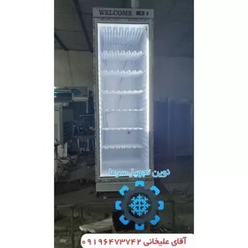 تصویر یخچال و فریزر ایستاده ویترینی عرض 60و70سانتی تک درب ارزان و شیک 