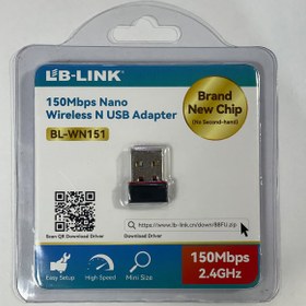 تصویر کارت شبکه USB ال بی لینک مدل LB-LINK BL-WN151 150Mbps LBLINK 150Mbps Nano Wireless N USB Adapter BL-WN151 New Chip