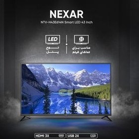 تصویر تلویزیون نکسار مدل NTV-H43F616N سایز 43 اینچ هوشمند تلویزیون ال ای دی نکسار 43 اینچ دارای پنل IPS و کیفیت تصویر FULL HD