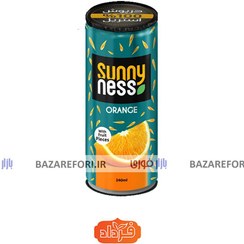 تصویر آبميوه طبیعی قوطي پرتغال 240 سی سی سانی نس - بازار فوری Sunny Ness O​Range Juice- 240cc Can