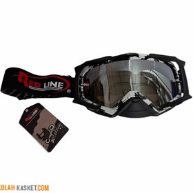 تصویر عینک موتور سواری کراسی REDLINE سفید مشکی W ARMY REDLINE white black W ARMY cross-country motorcycle goggles