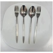 تصویر سرویس قاشق چنگال فالکون 30 نفره 142 پارچه در دو طرح زیبا Falcon fork and spoon service for 30 people, 142 pieces