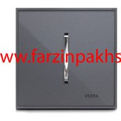 تصویر شاسی راه پله ویرا مدل شهاب استیل نوک مدادی استیل Veera Switch And Sockets Shahab Steel Gray Steel