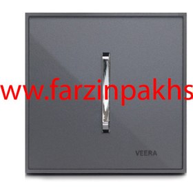 تصویر شاسی راه پله ویرا مدل شهاب استیل نوک مدادی استیل Veera Switch And Sockets Shahab Steel Gray Steel