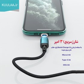 تصویر کابل شارژ مغناطیسی 3 در 1 Kuulaa مدل KL-X25 