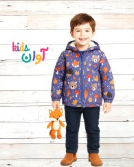 تصویر کاپشن اسپرت طرح حیوانات جنگلی با آستر کامل خزدار برّه ای - سایز 