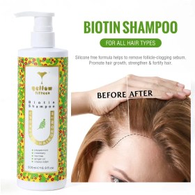 تصویر شامپو بیوتین رشد مجدد مو اتوکئونز Otto Kaunis Yellow Fifteen Hair Growth Biotin Shampoo