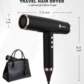 تصویر سشوار حرفه ای یونی براش لس آلمانی برند SLOPEHILL. مدل QN8010CE Slopehill Professional Hair Dryer with Diffuser, Ionic Hair Dryer,Lightweight Compact Powerful & Fast Salon Blow Dryer with High Speed Brushless Motor