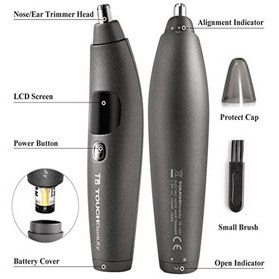 تصویر موزن گوش و بینی تاچ بیوتی مدل TB-1651 Touch Beauty LED Electric Nose Hair Trimmer TB-1651