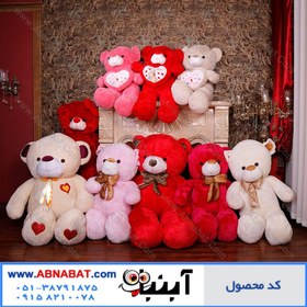 تصویر عروسک خرس قرمز بزرگ ولنتاین دو متری 2 meter big red valentine bear doll