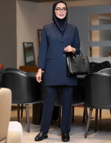 تصویر مانتو و شلوار فاستونی چهارخانه کد A-50 