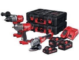 تصویر ست دریل بکس فرز شارژی میلواکی مدل Milwaukee M18FPP3AB-533P 