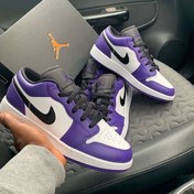 تصویر کتونی نایک جردن 1 لو مشکی بنفش (Jordan 1 Low Court Purple) مسترکوالیتی Jordan 1 Low Court Purple