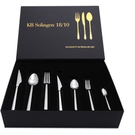 تصویر سرویس قاشق و چنگال ۱۲ نفره ۸۴ پارچه KB SOLINGEN اصل آلمان (‌ نقره‌ای ) Kb Solingen 12 P 84 Pcs Silver