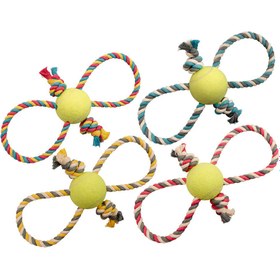 تصویر اسباب بازی سگ نیناپت مدل توپ و طناب کد Ninapet Dog Toy Ball And Rope Model