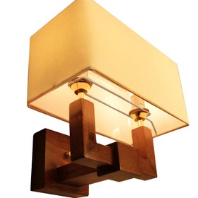 تصویر چراغ دیواری دو شعله چوبی مسینا V7 Wall lamp V7