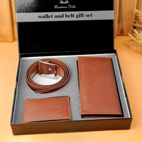 تصویر جعبه ست کادویی مردانه ماسیمو دوتی با کیف بلند، جاکارتی و کمربند Massimo Dutti Men's Gift Set with Long Wallet, Cardholder, and Belt